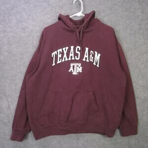 Texas A&M Aggies Hoodie Sweatshirt Mens Large Maroon NCAA Football Genuine Stuff